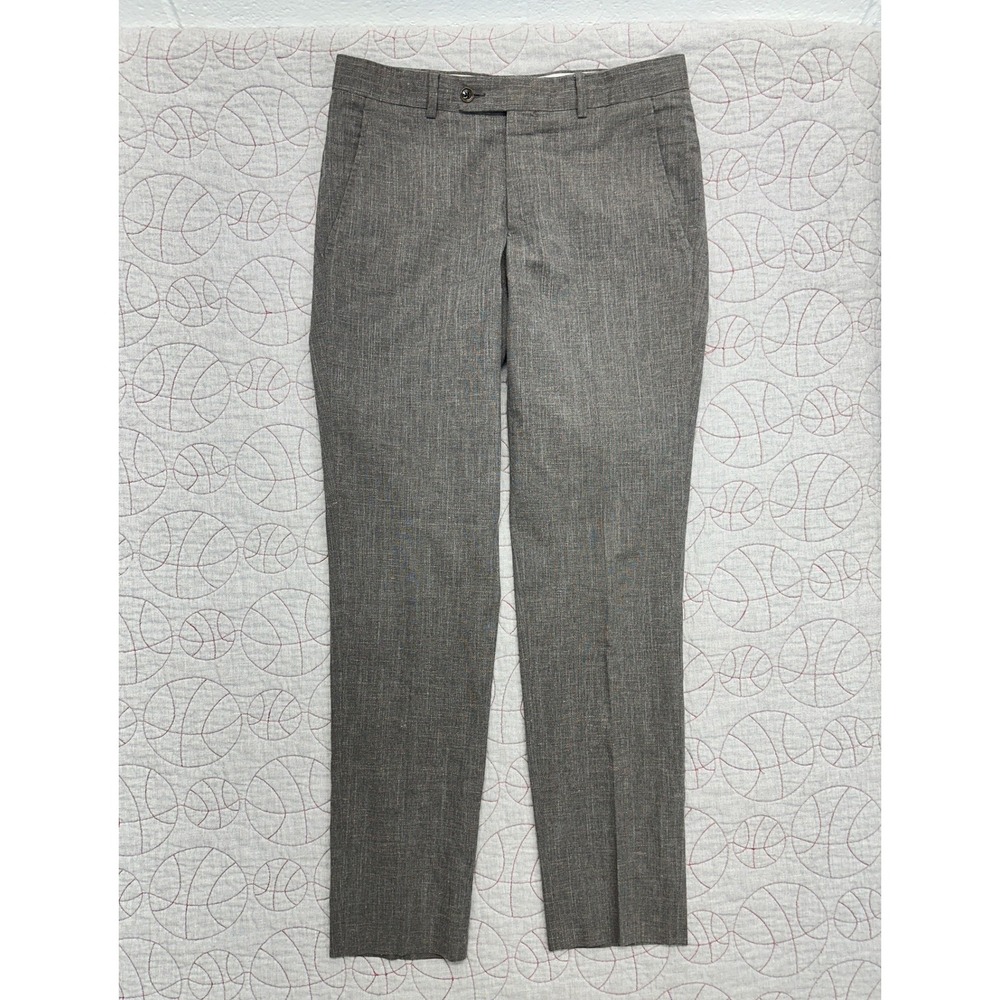 Ted Baker Dress Pants Gray Jerome Wool Linen Blend / Mens 32 R